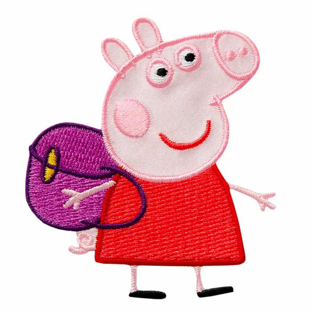 Bügelbild Applikation Peppa Pig mit Rucksack