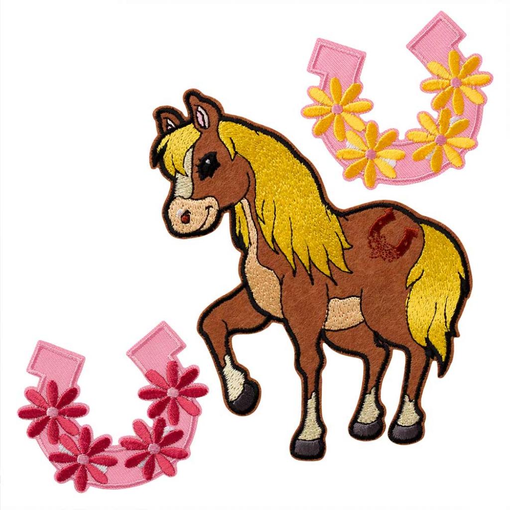 Applikation Motivset XXL für Schultüten Shirts Pferd Pony