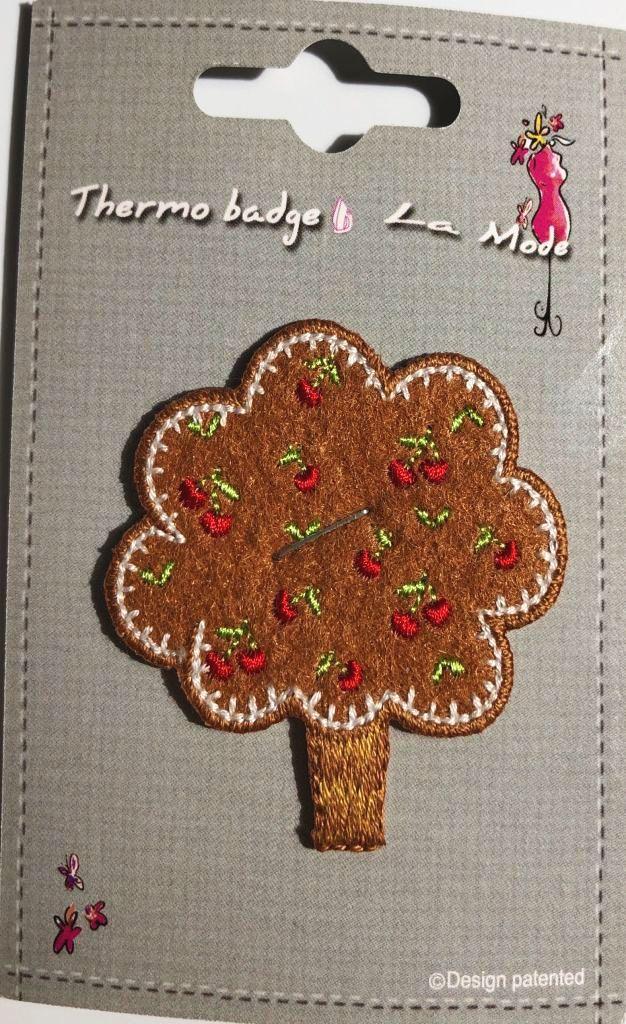 Bügelbild Applikation Baum mit Kirschen
