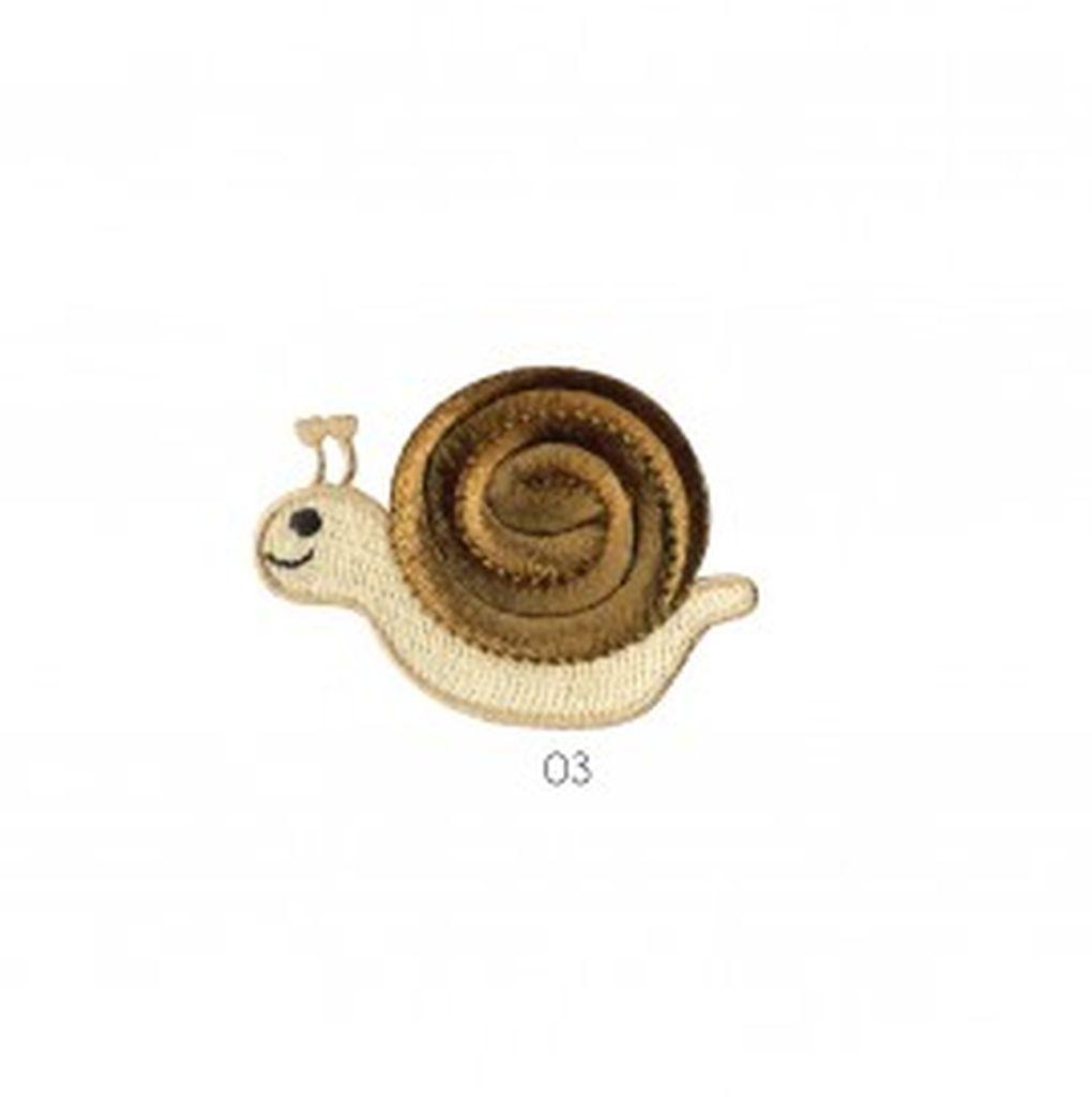 Bügelbild Applikation Schnecke braun