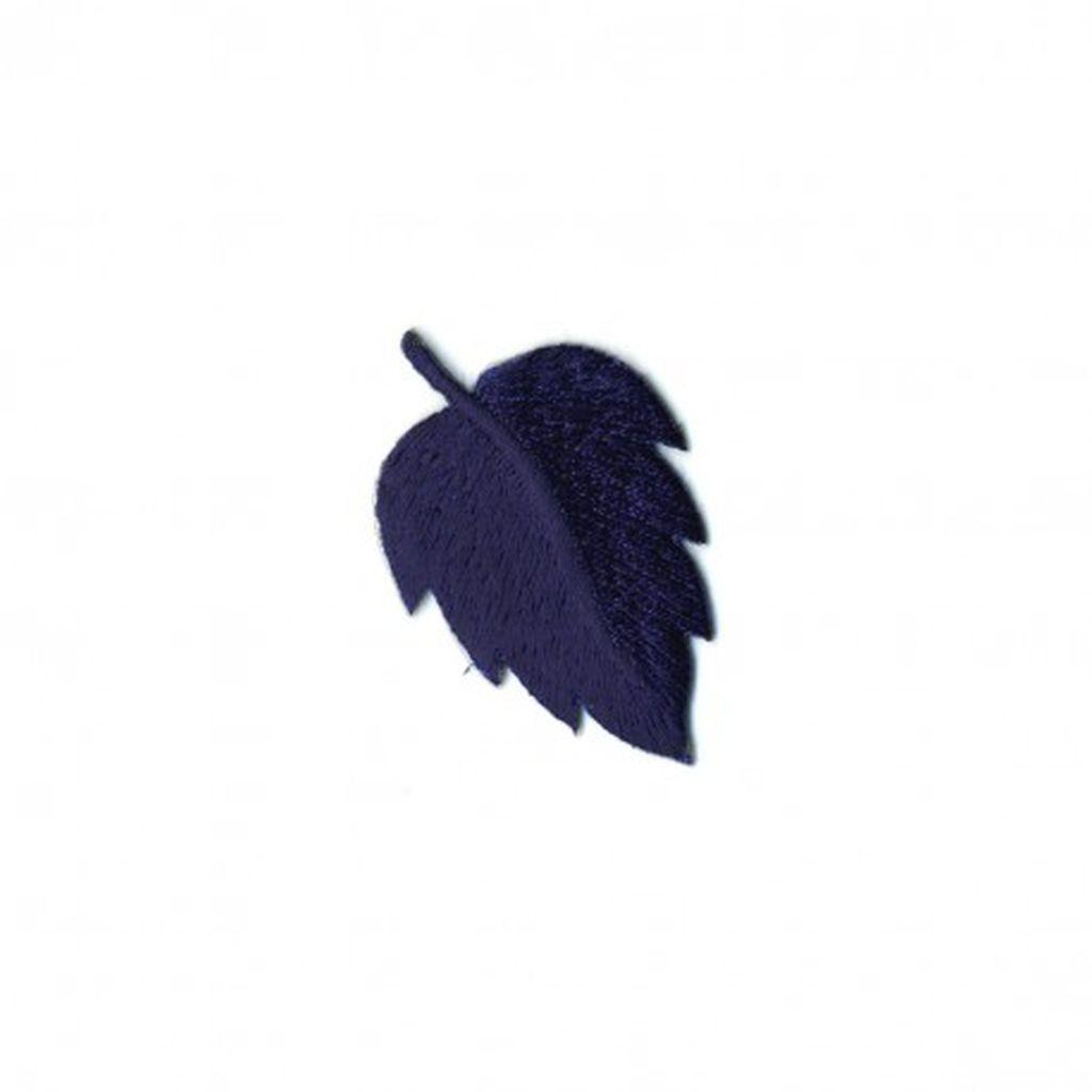 Bügelbild Applikation Blatt dunkelblau