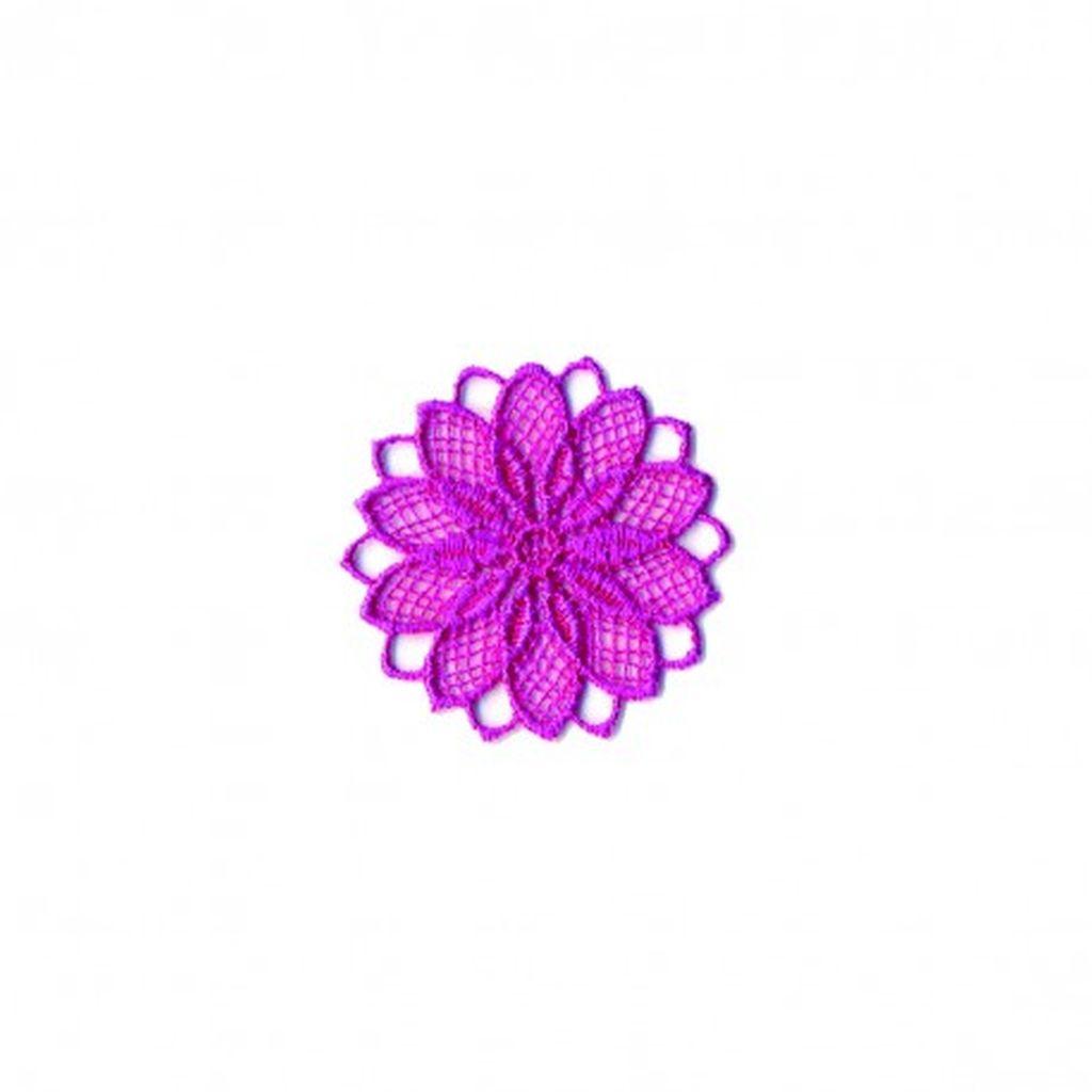 Bügelbild Applikation Stickerei Blüte fuchsia