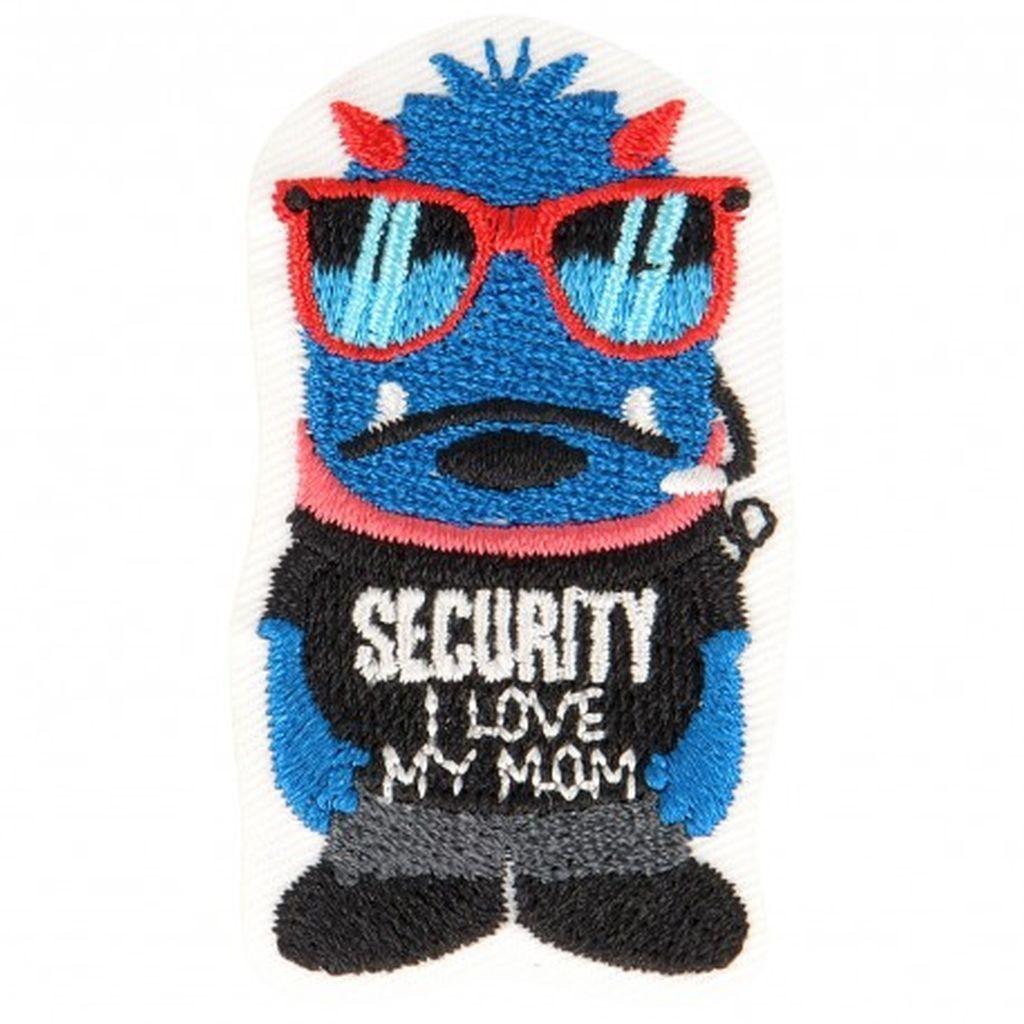 Bügelbild Applikation Monster Security