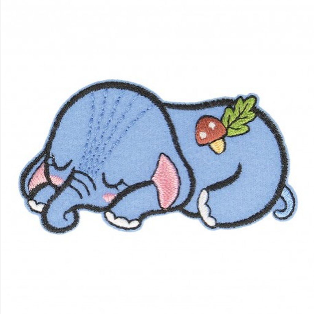 Bügelbild Applikation schlafender Elefant