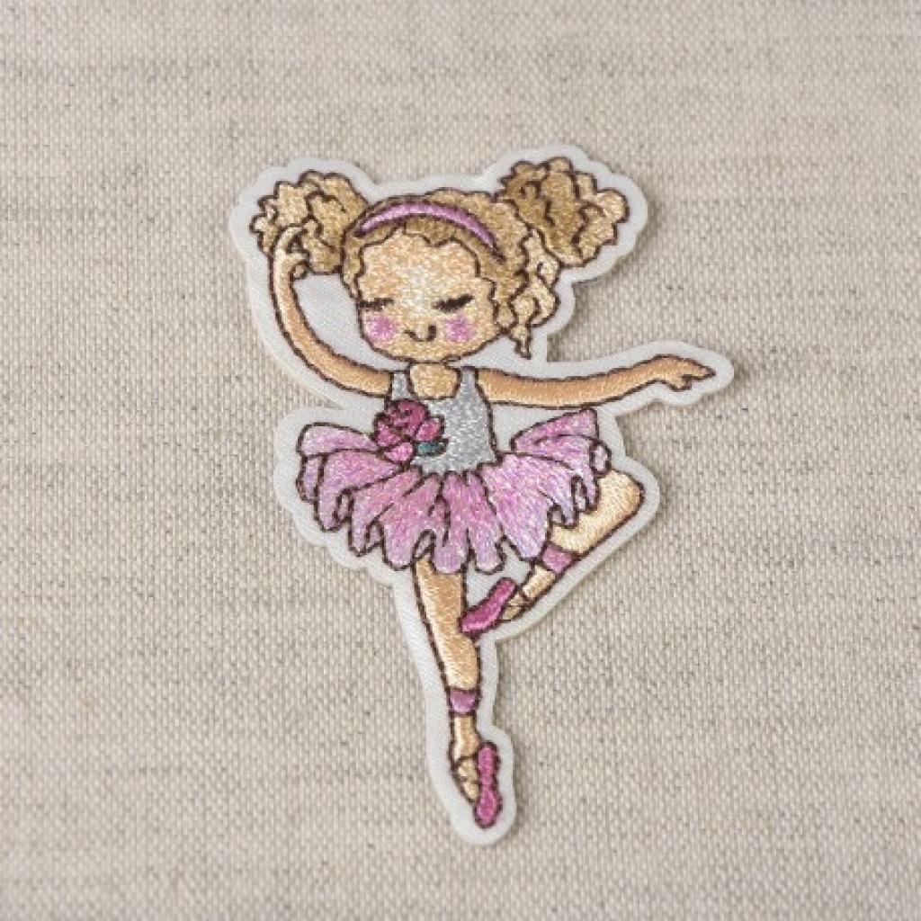 Bügelbild Applikation Ballerina rosa