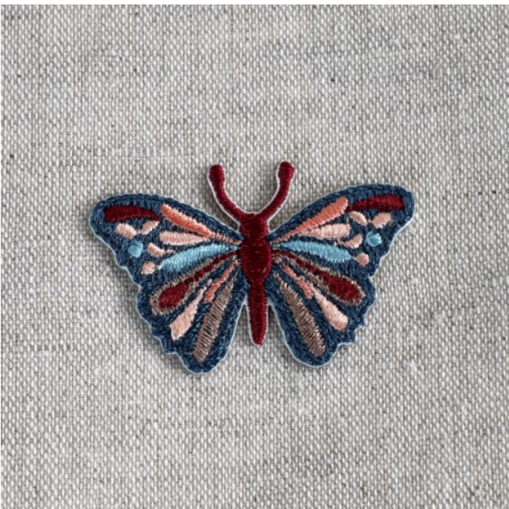 Bügelbild Applikation Schmetterling petrol rot rosa