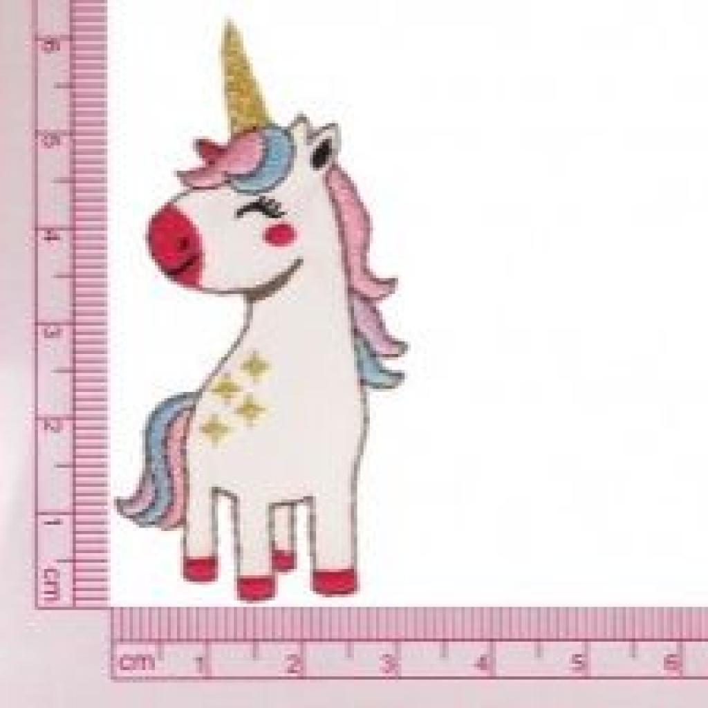 Bügelbild Applikation buntes Einhorn