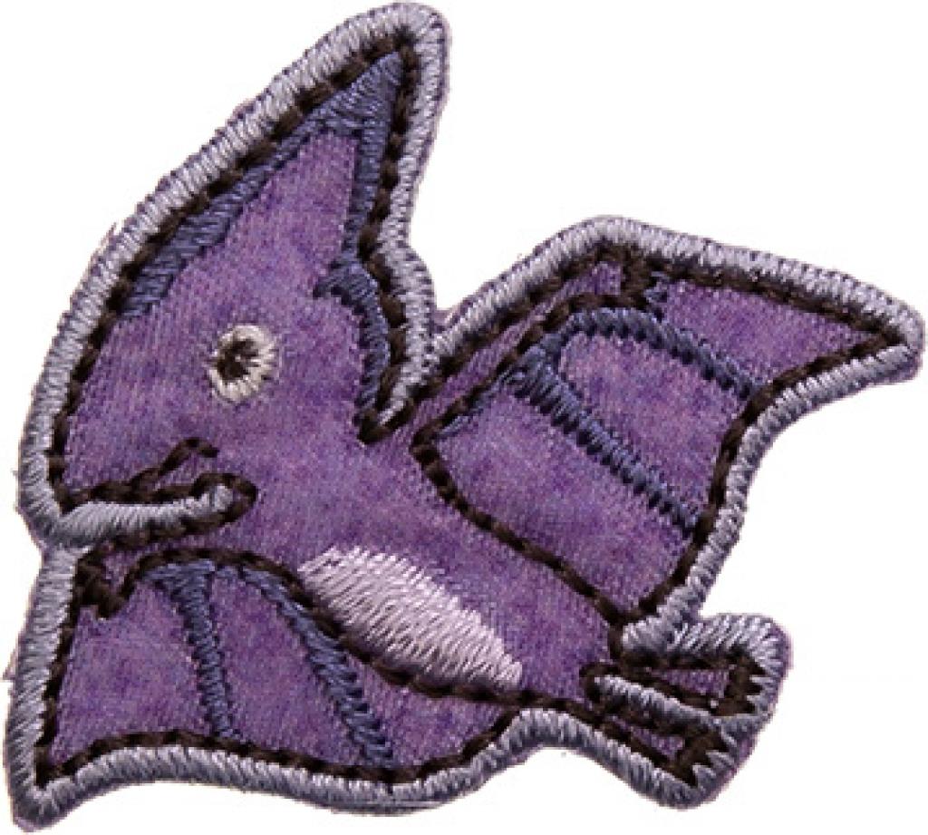 Bügelbild Applikation Baby Ptersosaurier lila