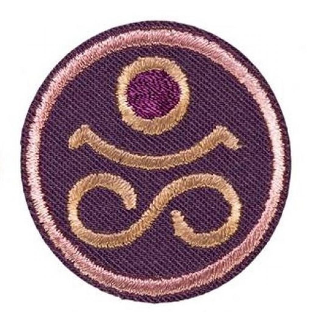 Bügelbild Applikation Yoga Lotussitz violett