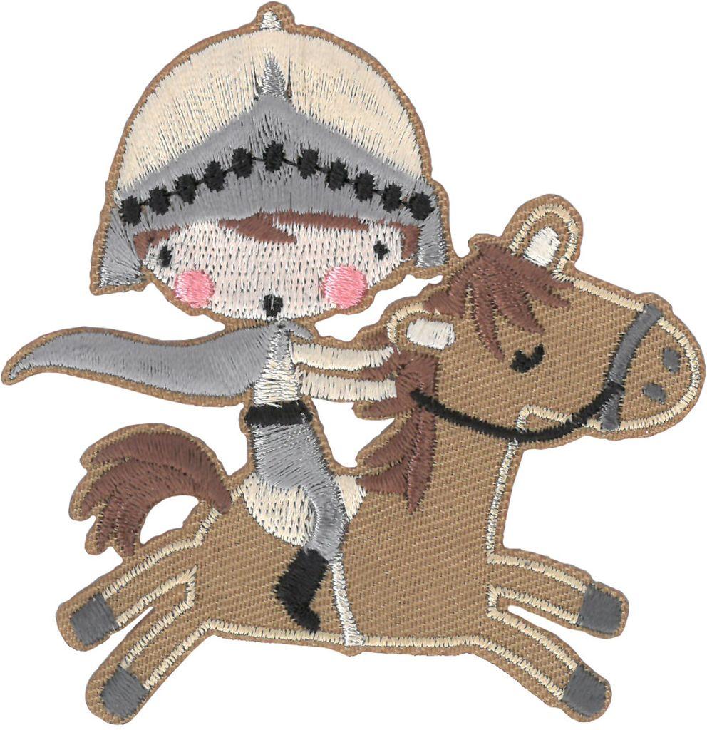 Bügelbild Applikation Ritter braun
