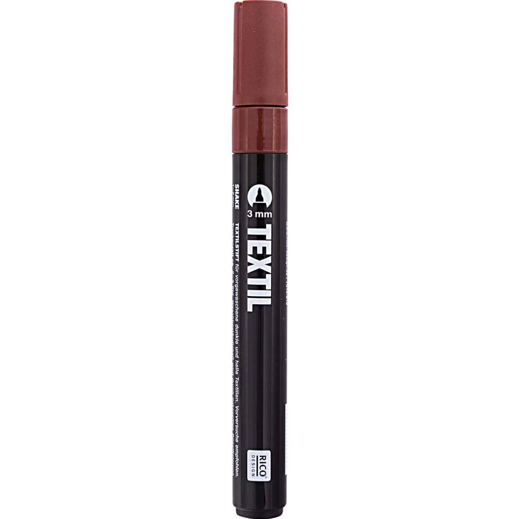 Textilstift Marker für helle/dunkle Stoffe 3mm braun