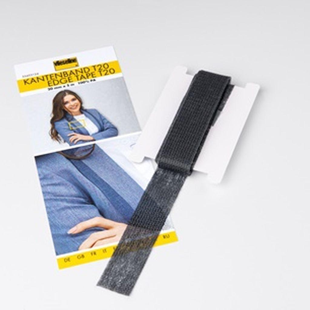 Kantenband zum Aufbügeln 20mm grafit schwarz 5m