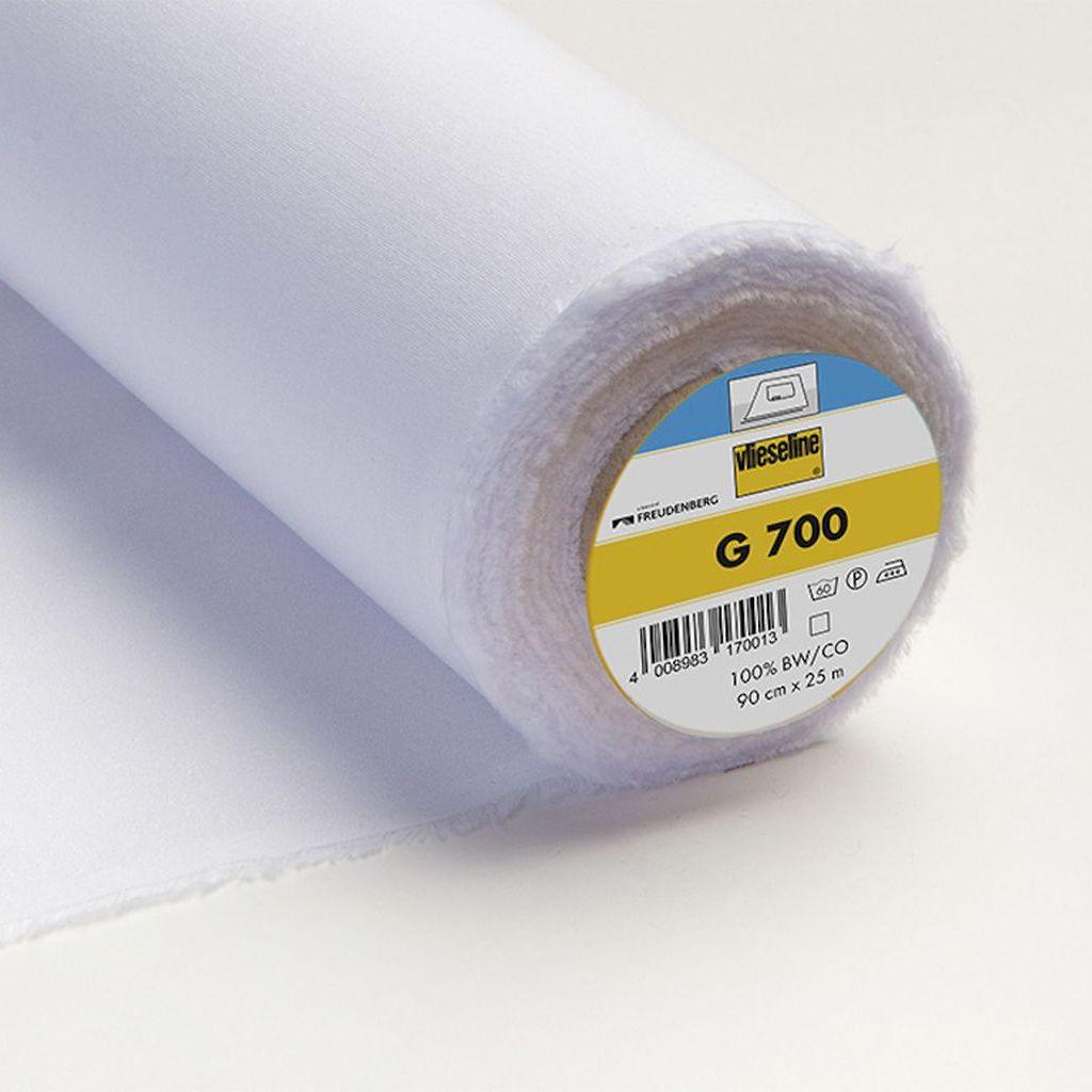 Gewebeeinlage G700 mittelfeste Bügeleinlage Baumwolle weiß