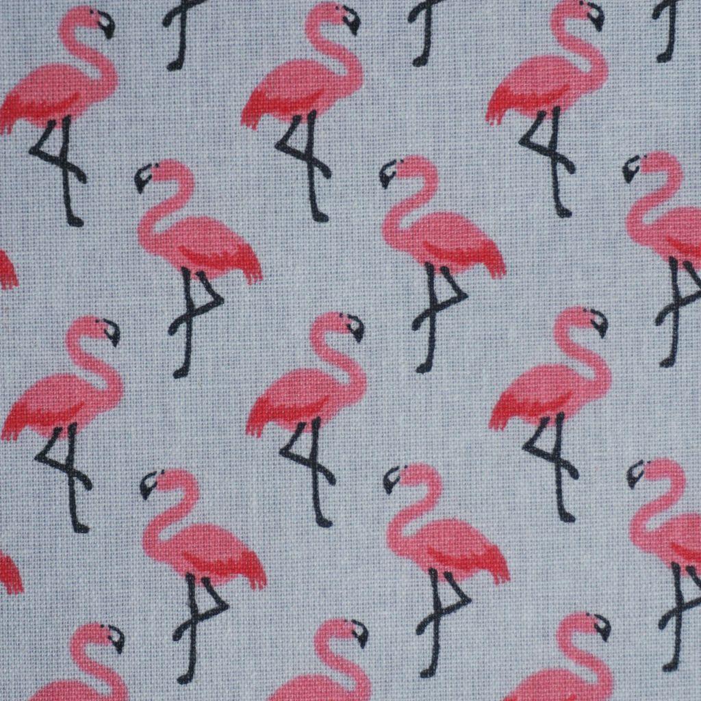 Beschichtete Baumwolle Flamingos auf hellgrau