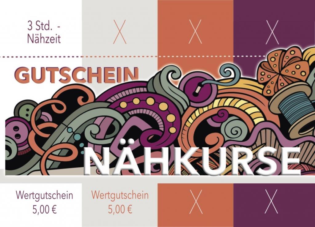 Nähkursgutschein 1x 3 Std. Nähzeit bei der KurzwarenKatze
