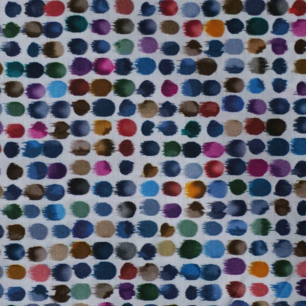 Baumwollstoff Motivdruck bunte Punkte allover