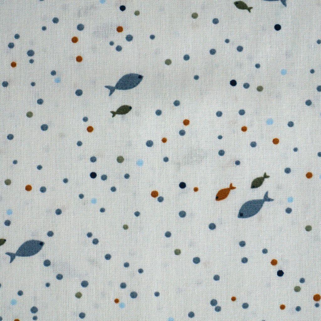 Baumwollstoff Motivdruck kleine Fische