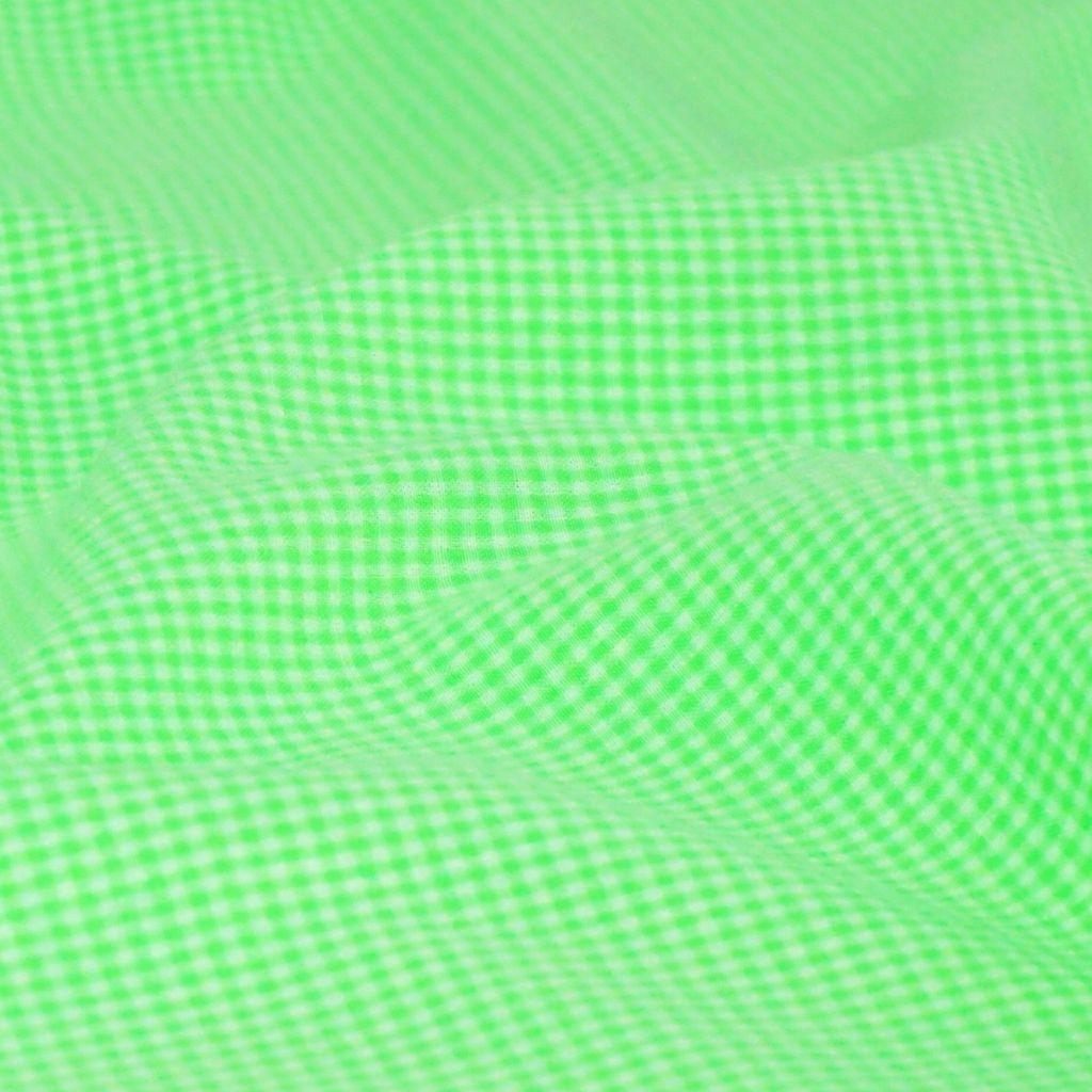 Seersucker leichter Baumwollmix kleines Karo neon grün