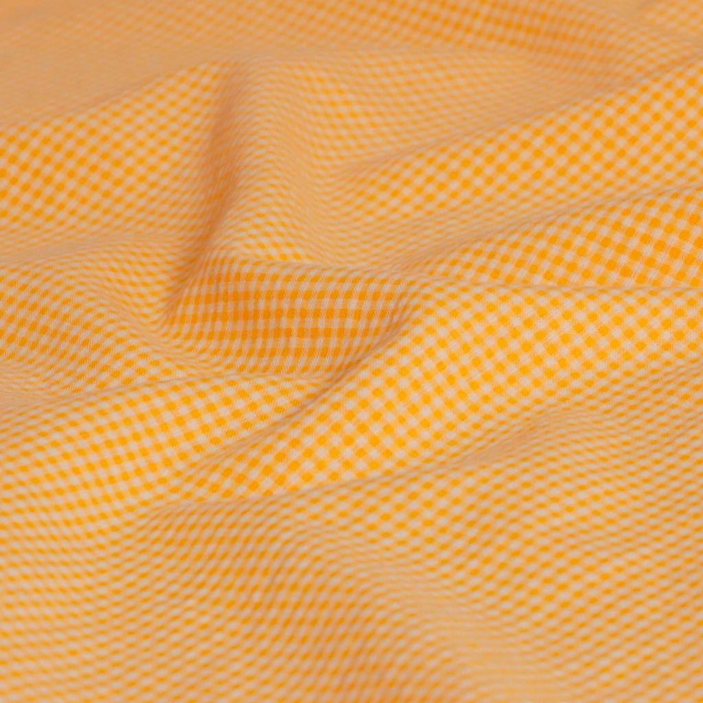 Seersucker leichter Baumwollmix kleines Karo neon orange
