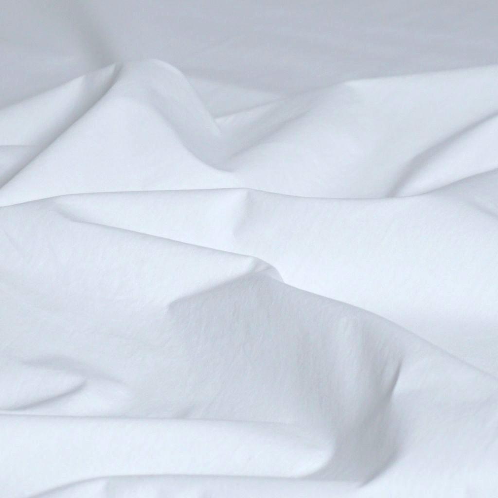 Baumwoll-Popelin gekämmt stone washed weiß