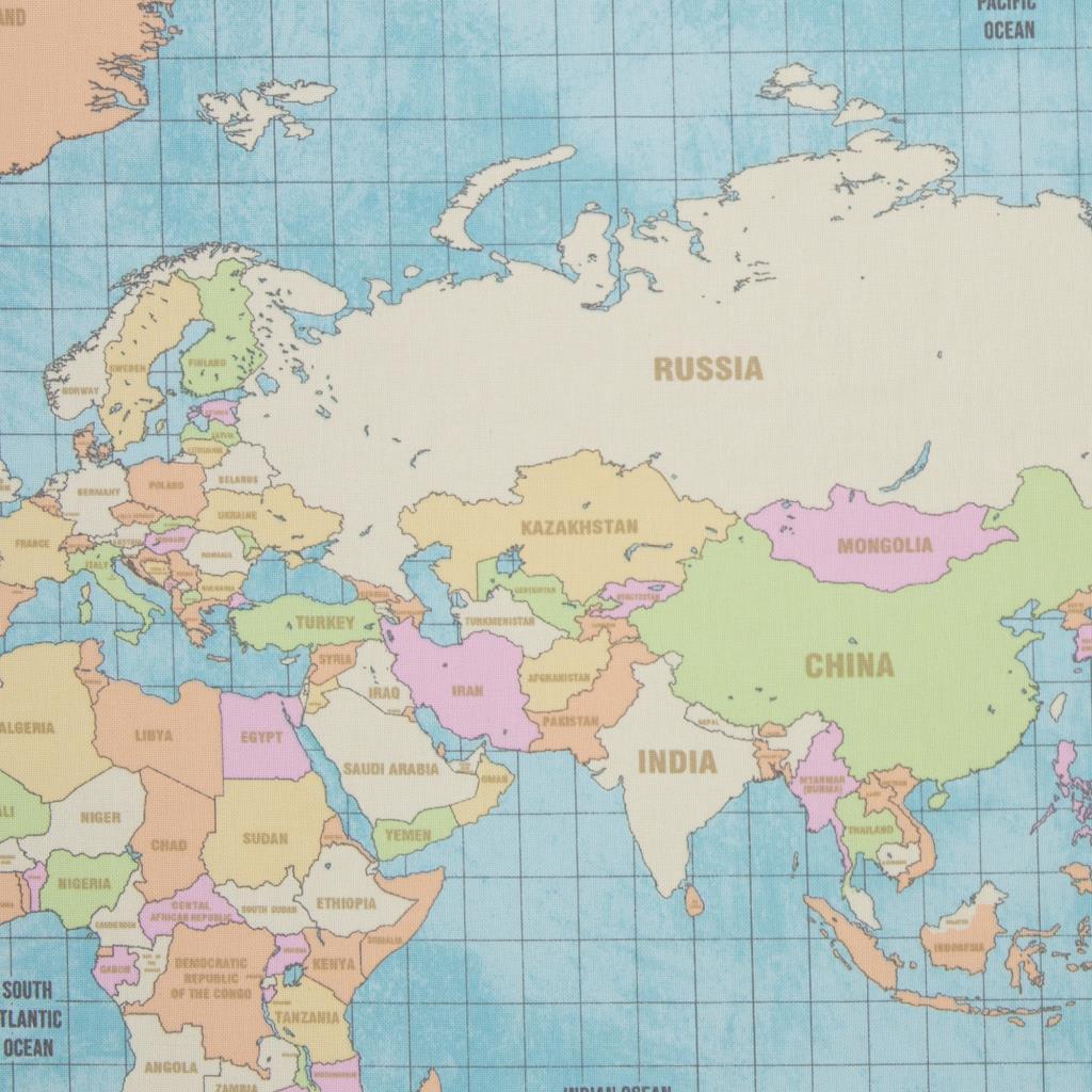 Dekostoff Weltkarte