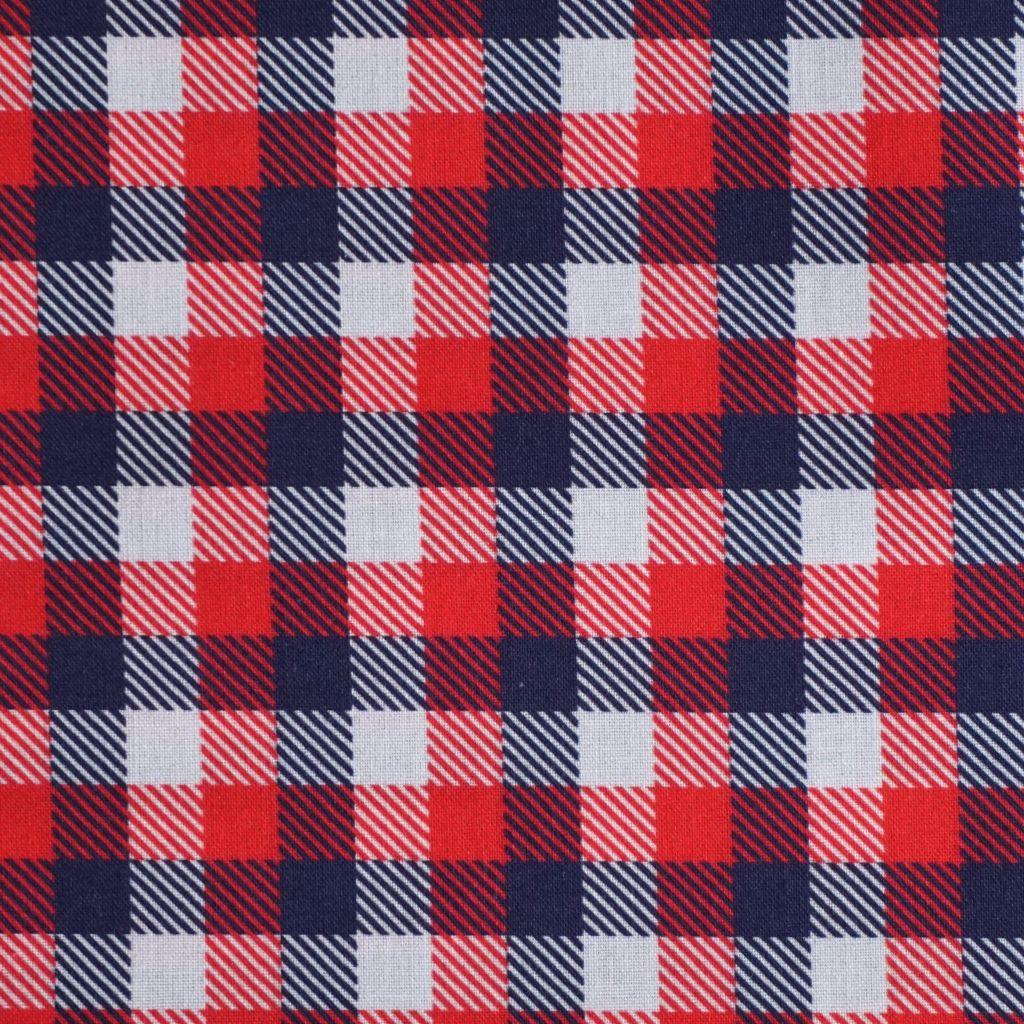 Baumwollstoff Motivdruck Karodrcuck rot blau