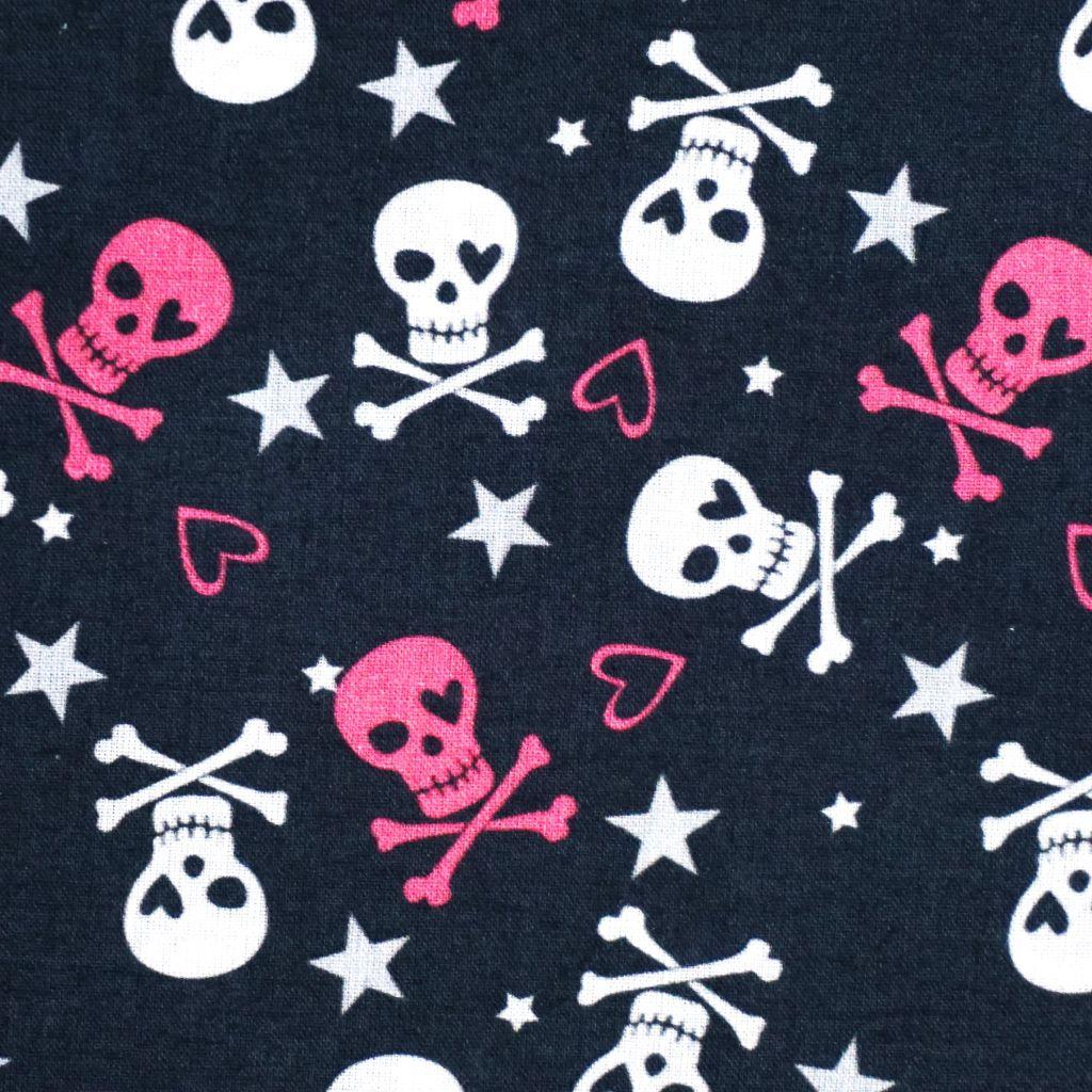 Baumwollstoff Motivdruck Pink Skulls Totenköpfe Skulls