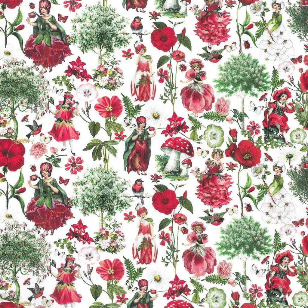 Baumwollstoff Canterbury Feen rot - Westfalenstoffe