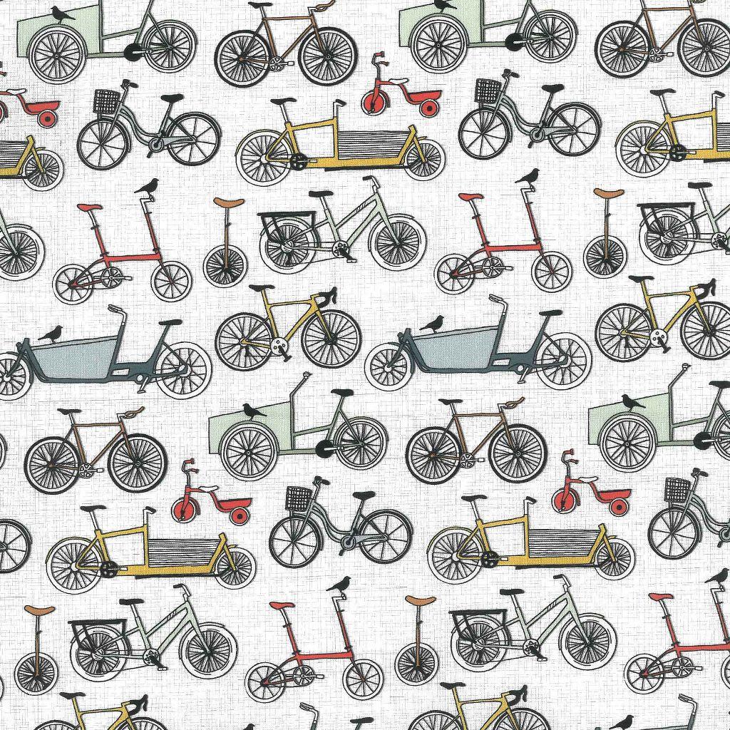Baumwollstoff Münster Fahrräder grau - Westfalenstoffe