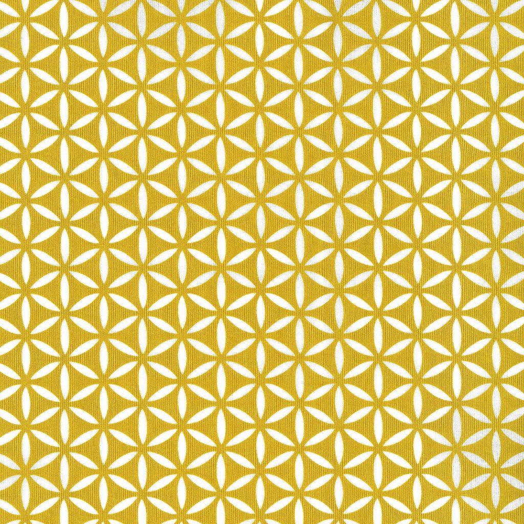 Baumwollstoff Kopenhagen Blüten senfgelb – Westfalenstoffe