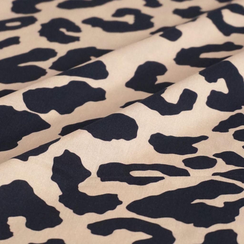 Viskose Druck Leo Animalprint schwarz dunkelbeige