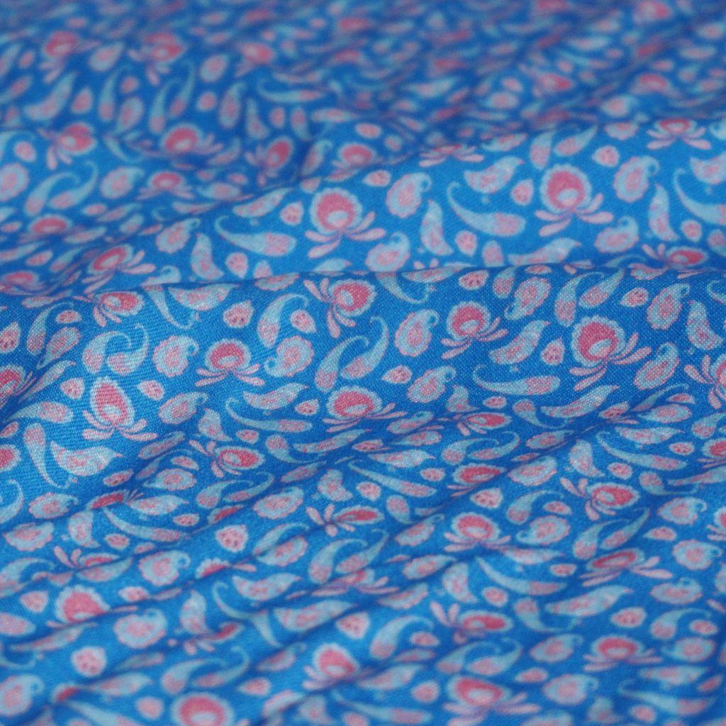 Viskose Druck Paisley blau