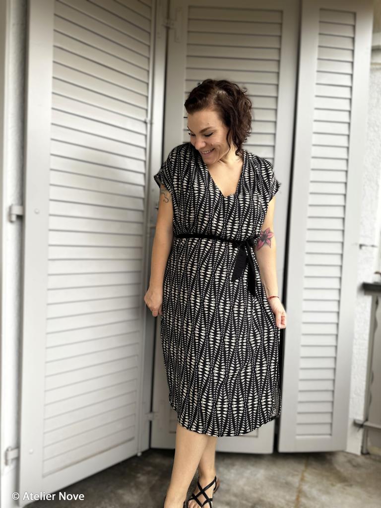 Viskosetwill Druck Weizenkörner schwarz ecru - Bienvenido