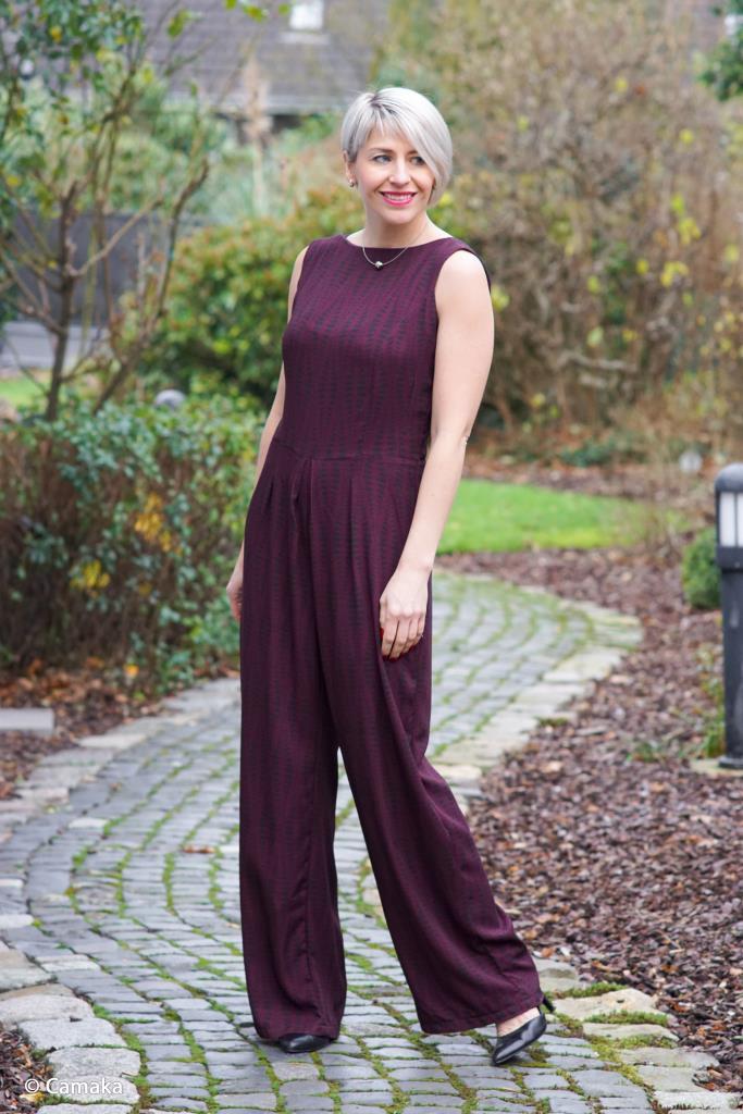 Viskosetwill Druck Weizenkörner aubergine - Bienvenido