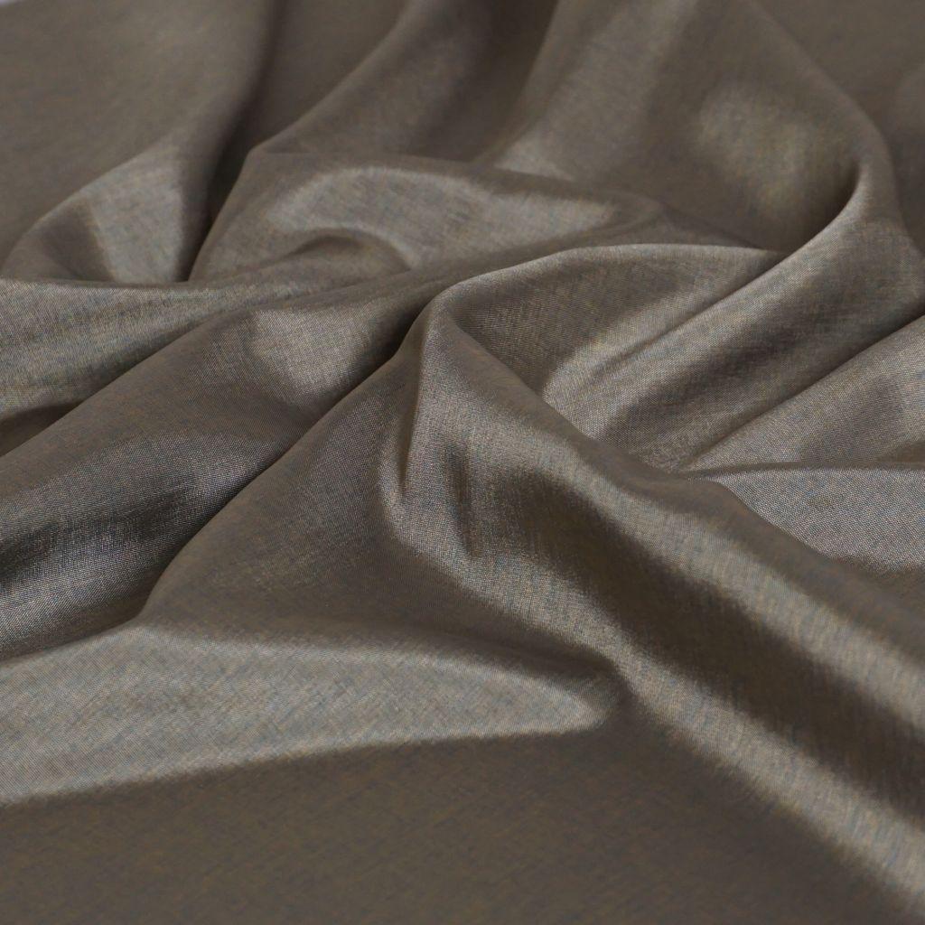 Futterstoff messing braun blau melange – Venezia