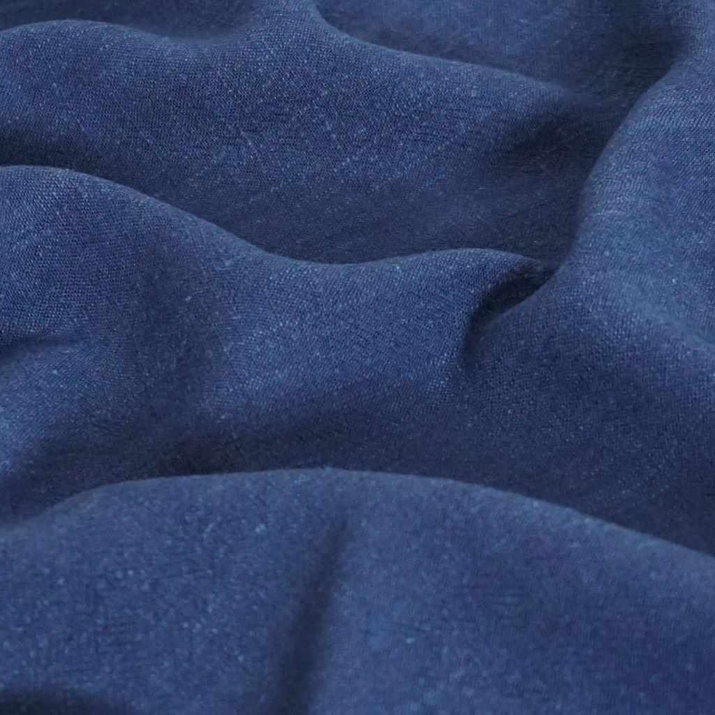 Viskose-Leinenstoff  uni stahlblau