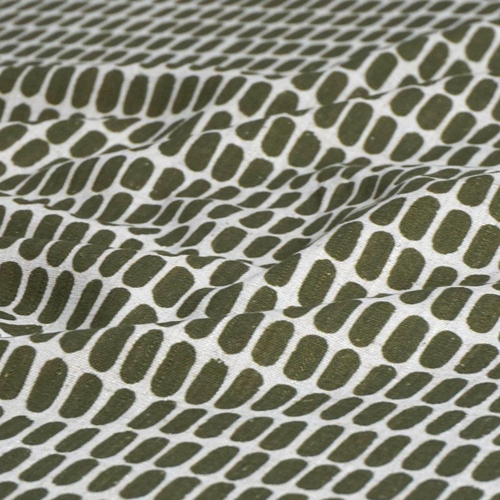 Viskose-Leinenstoff Ovale allover olivgrün