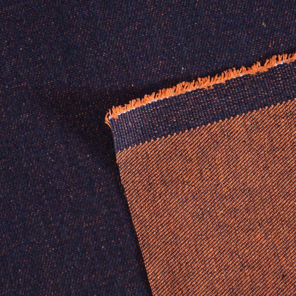 Heavy Jeans Denim Doubleface blau orange