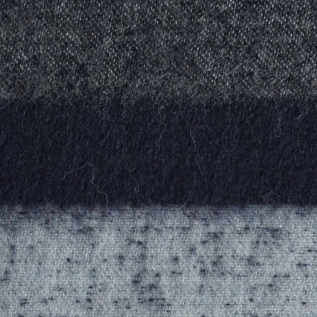 Mantelstoff aus Italien Streifen grau schwarz blau