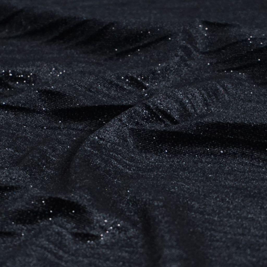Samt-Jersey mit GLitzer schwarz