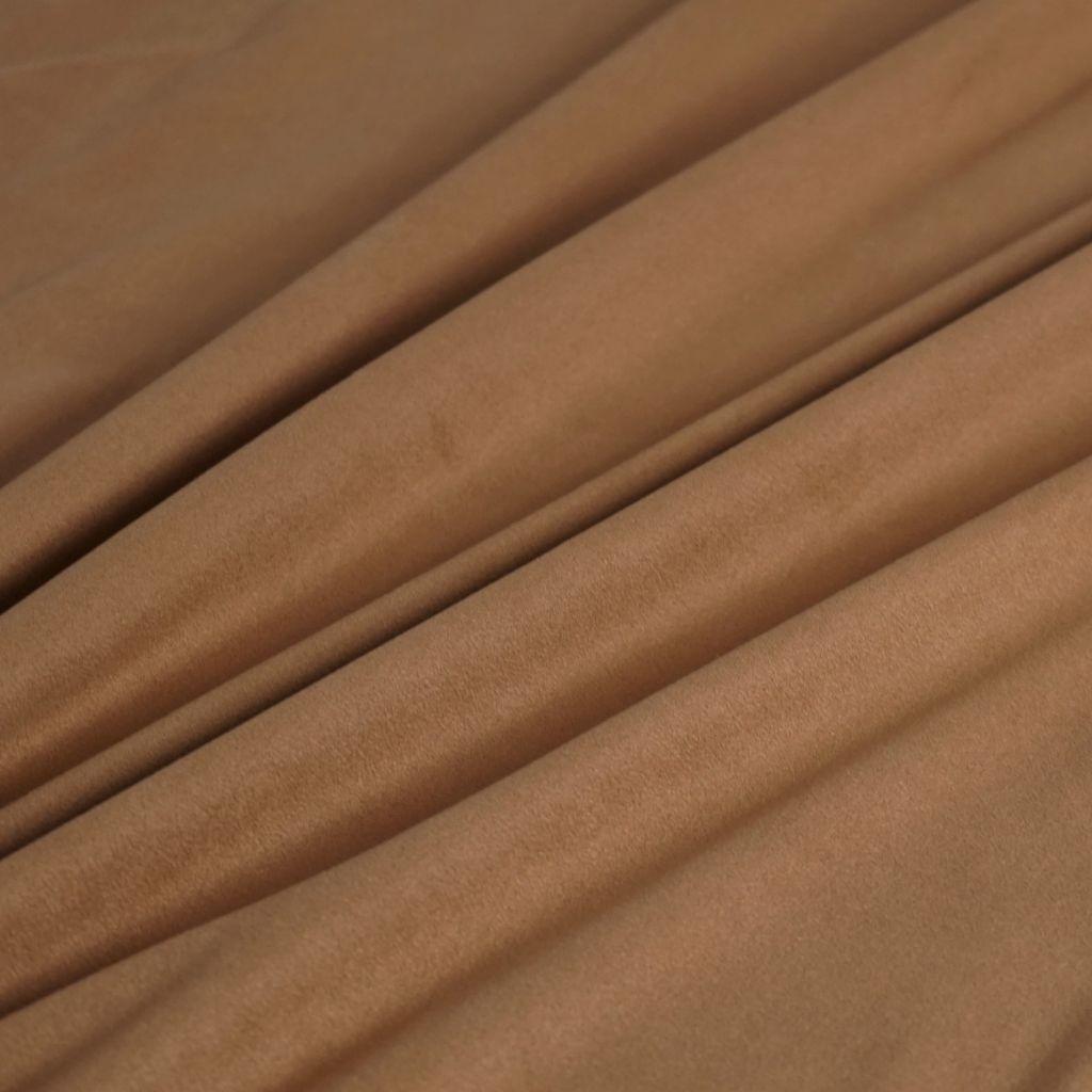 Kleiderstoff Suede Velourlederimitat kamel