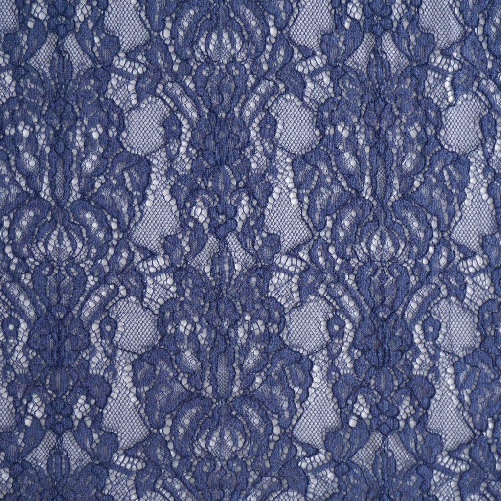Netz-Spitze mit Baumwolle Ornamente warmes blau