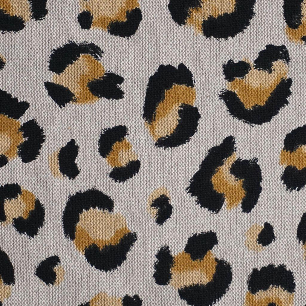 Dekostoff Leinenlook Leo Animalprint braun beige