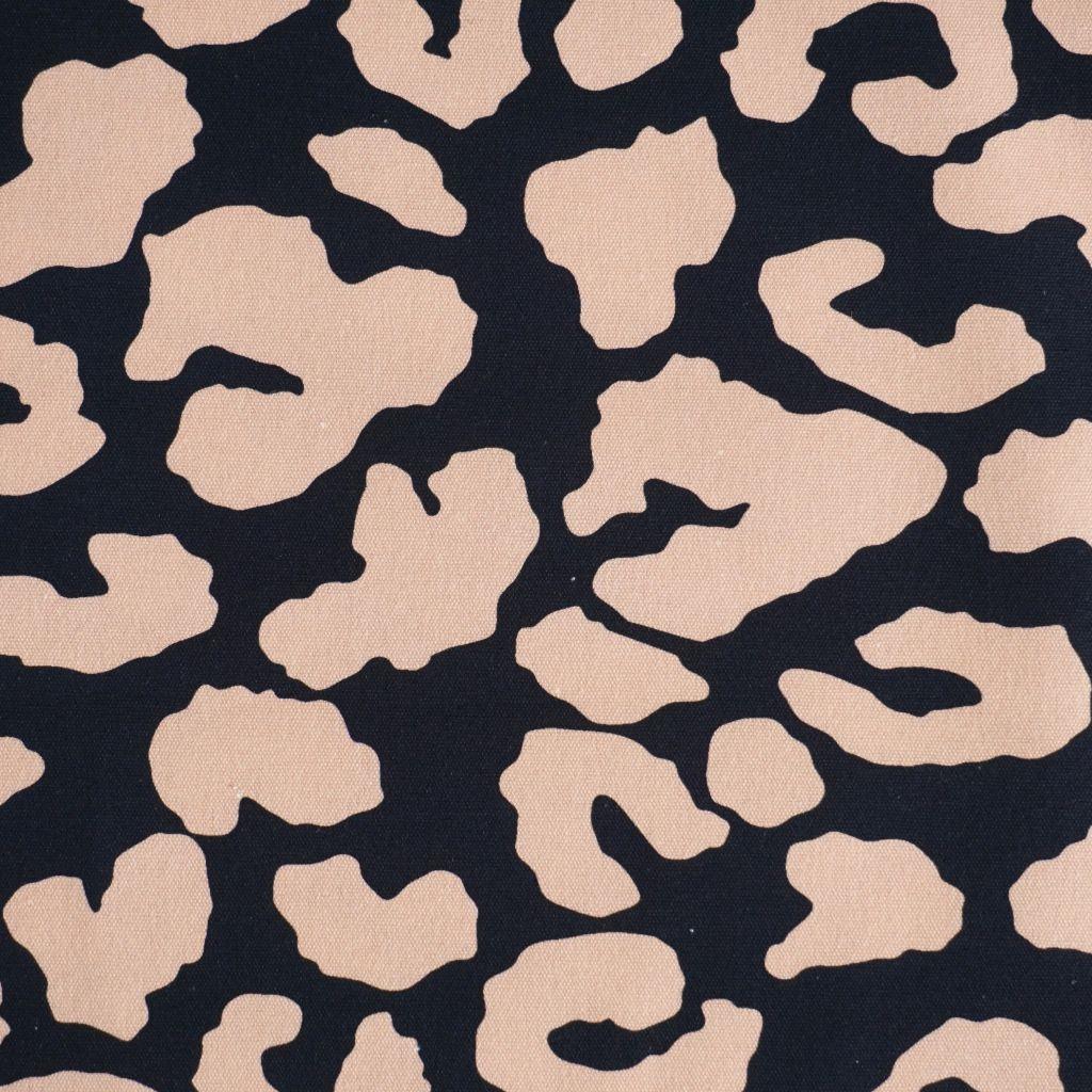 Dekostoff Canvas Leo Animalprint beige schwarz
