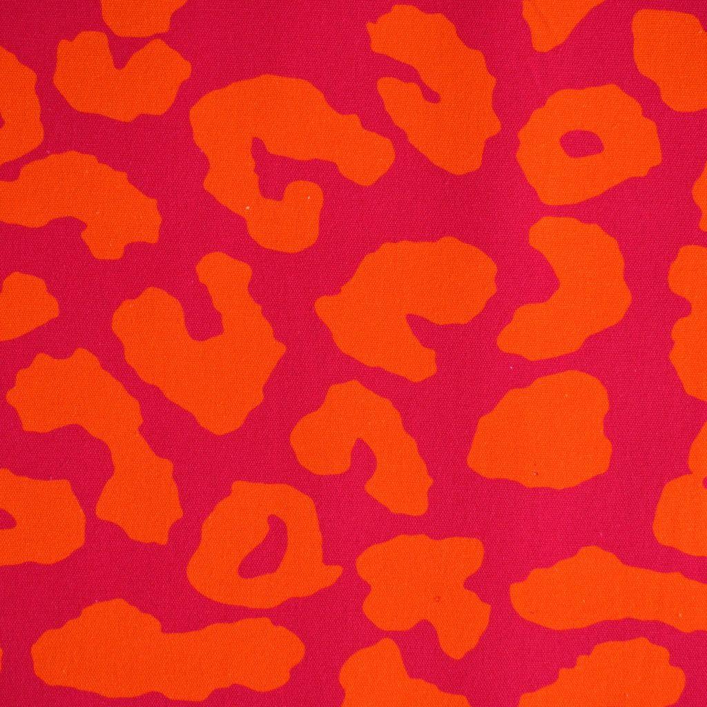 Dekostoff Canvas Leo Animalprint orange pink