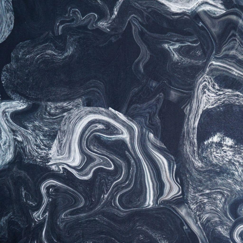 Dekostoff Halbpanama schwarz grau marmoriert