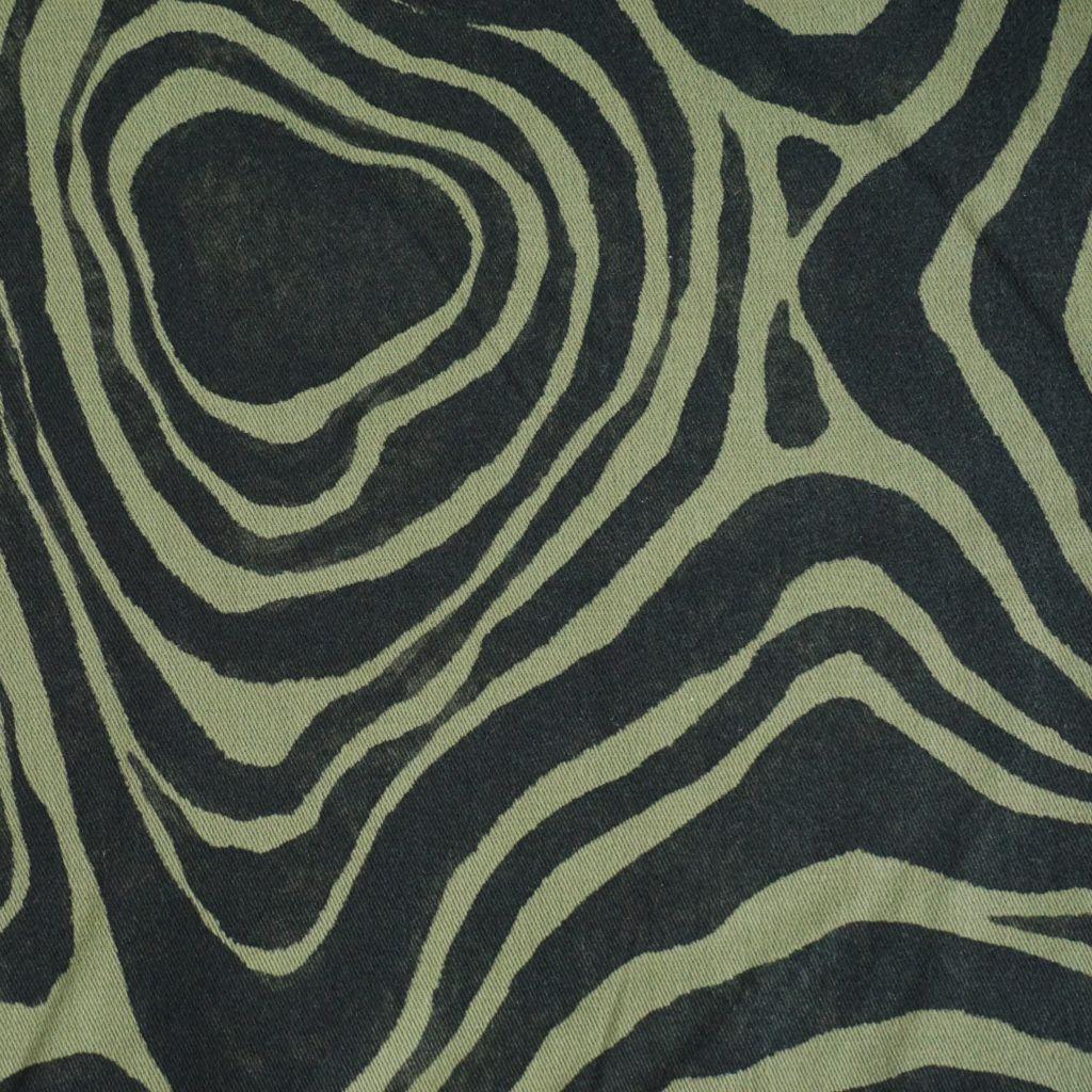Baumwoll-Stretch animalprint Zebra olive schwarz