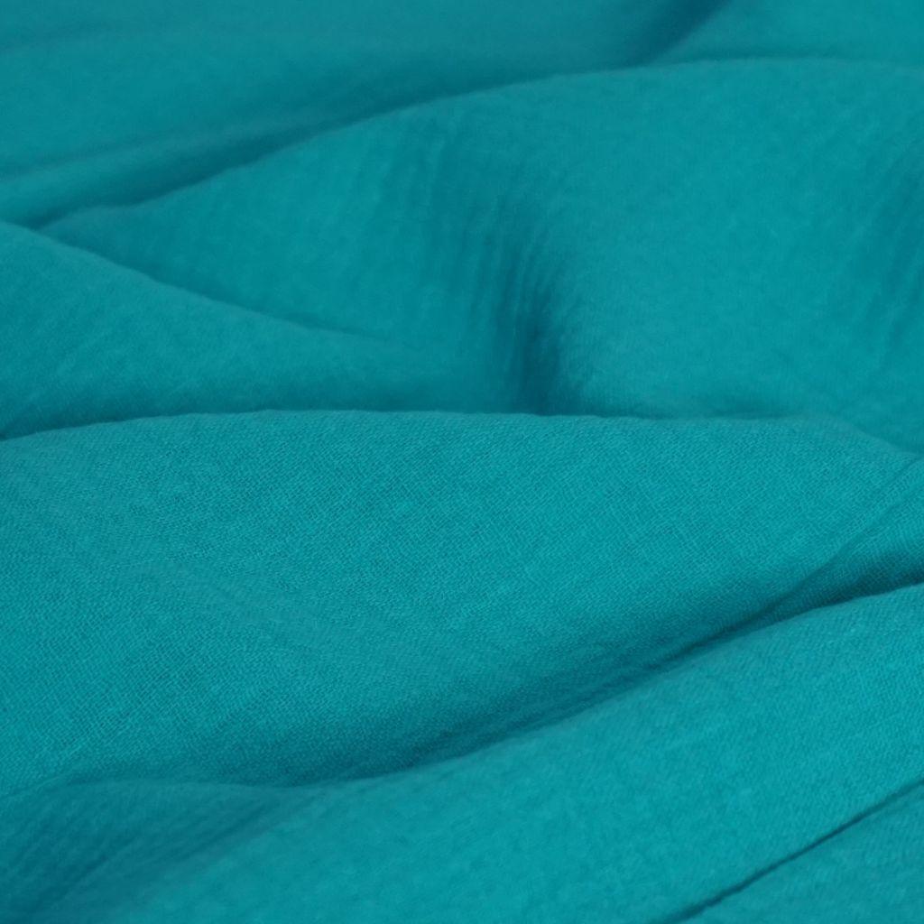 Musselin Double Gauze uni grüntürkis