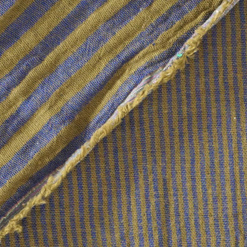 Musselin Double Gauze Doubleface Längsstreifen olivgrün blau
