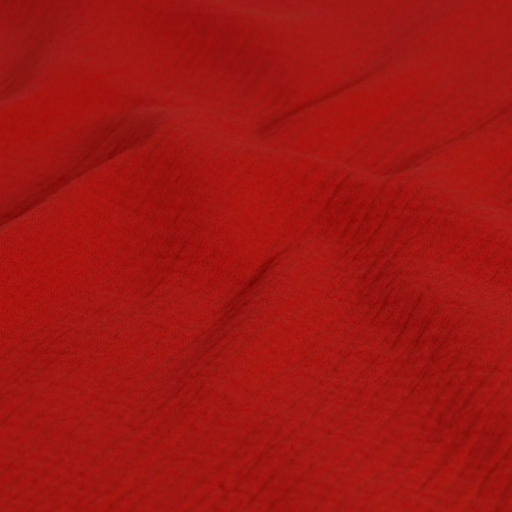 Musselin Double Gauze uni hochrot